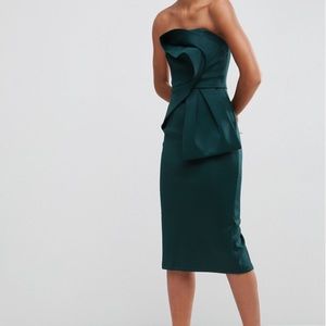 ASOS forest green scuba midi dress